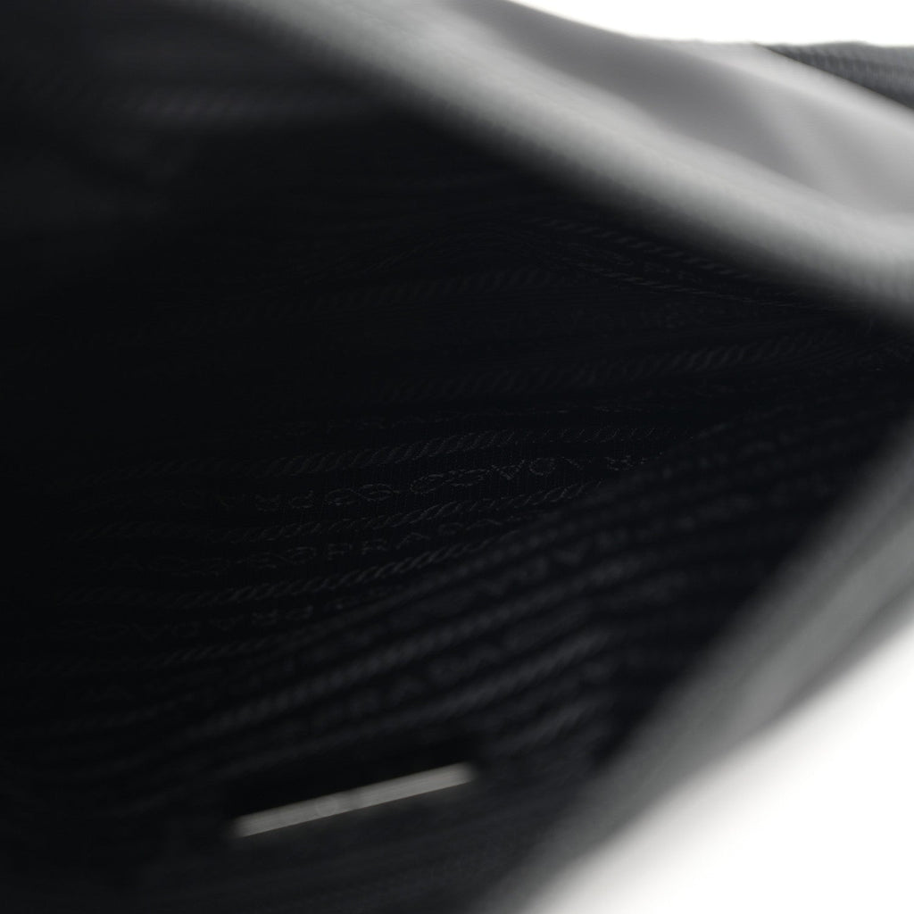 Prada Tessuto Nylon Saffiano Flat Messenger Bag Black