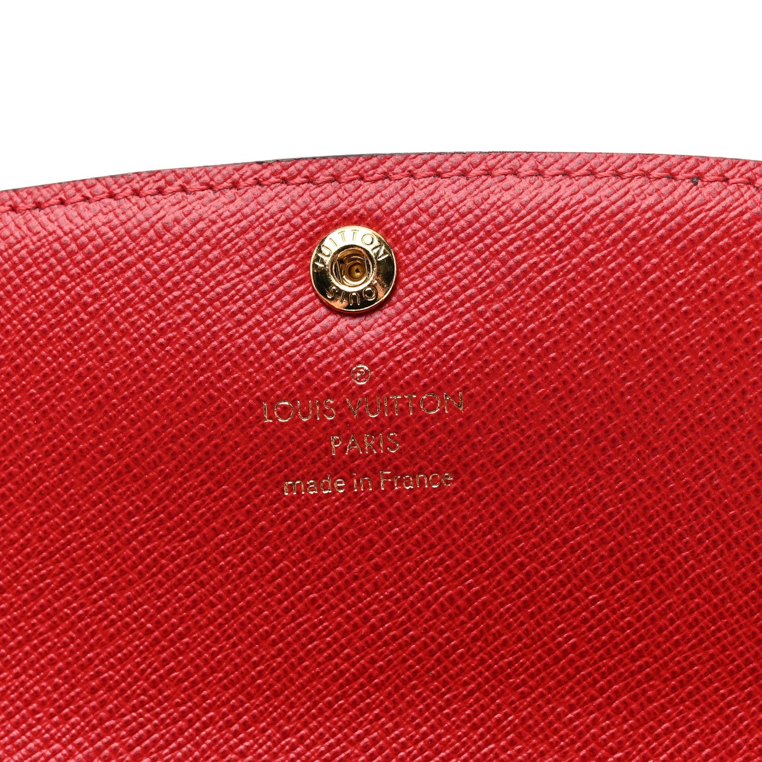 Louis Vuitton Damier Ebene Emilie Wallet Red