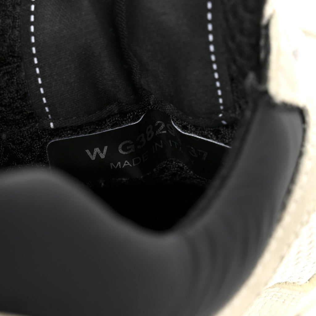 Mesh Suede Grained Calfskin Womens CC Sneakers 37 White Black