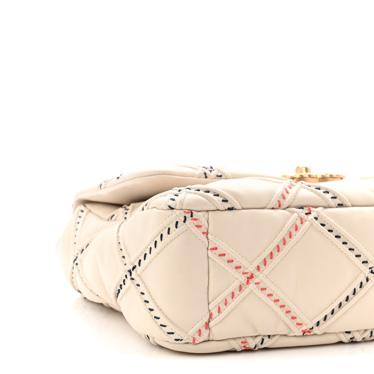 Chanel Lambskin Mixed Fibers Quilted Medium Chanel 19 Flap Beige