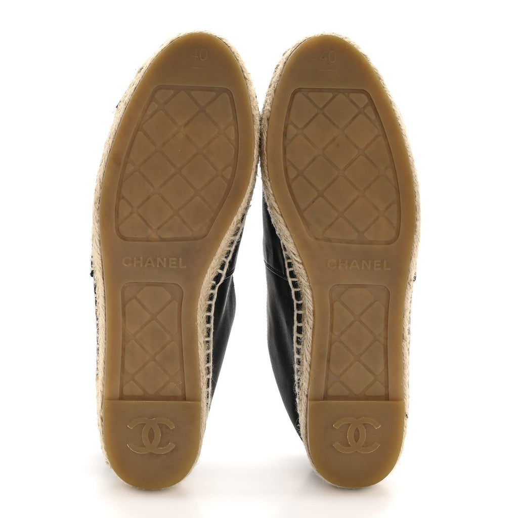 Lambskin CC Espadrilles 40 Black