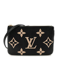 Louis Vuitton Empreinte Monogram Giant Double Zip Pochette Black Cream