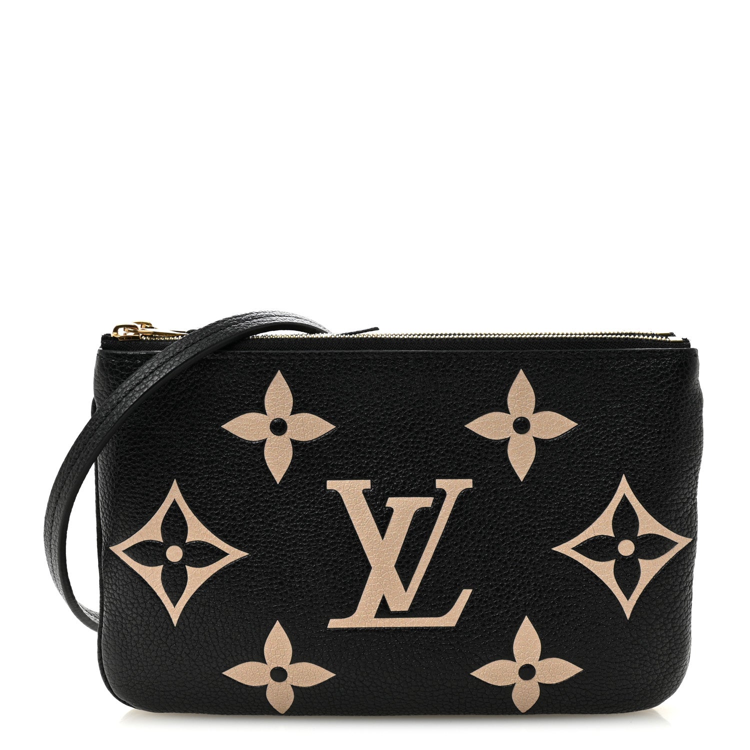 Louis Vuitton Empreinte Monogram Giant Double Zip Pochette Black Cream