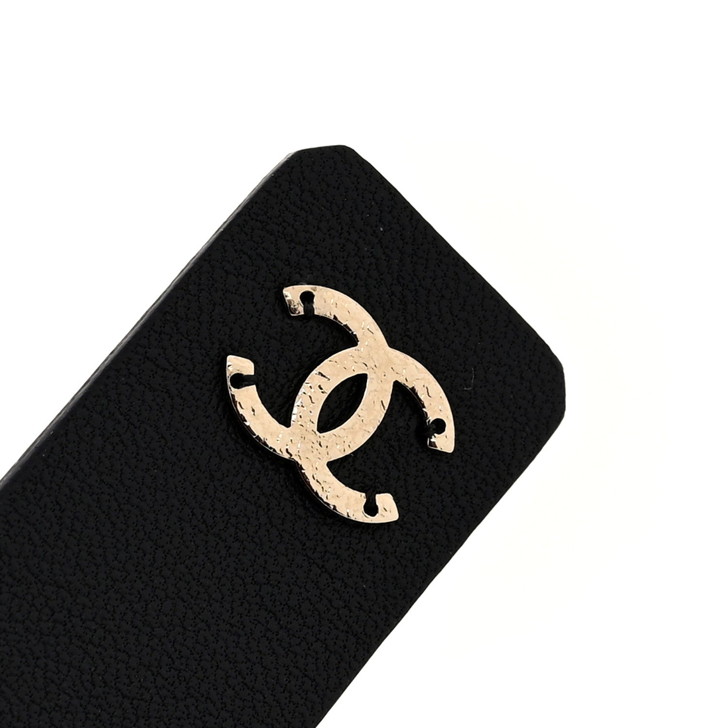 Lambskin Pearl CC Chain Belt S Black Pearly White