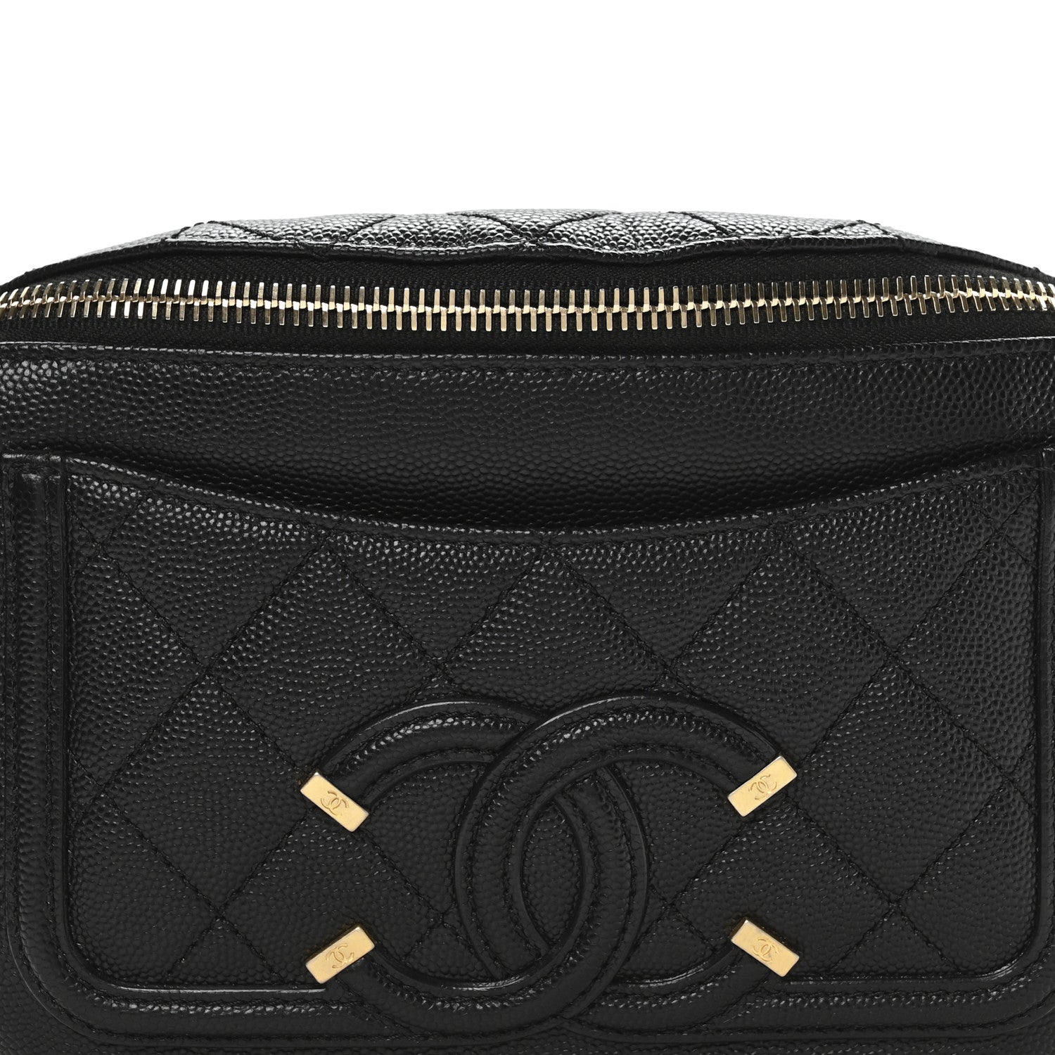 Chanel Caviar Quilted Filigree Waist Bag Black