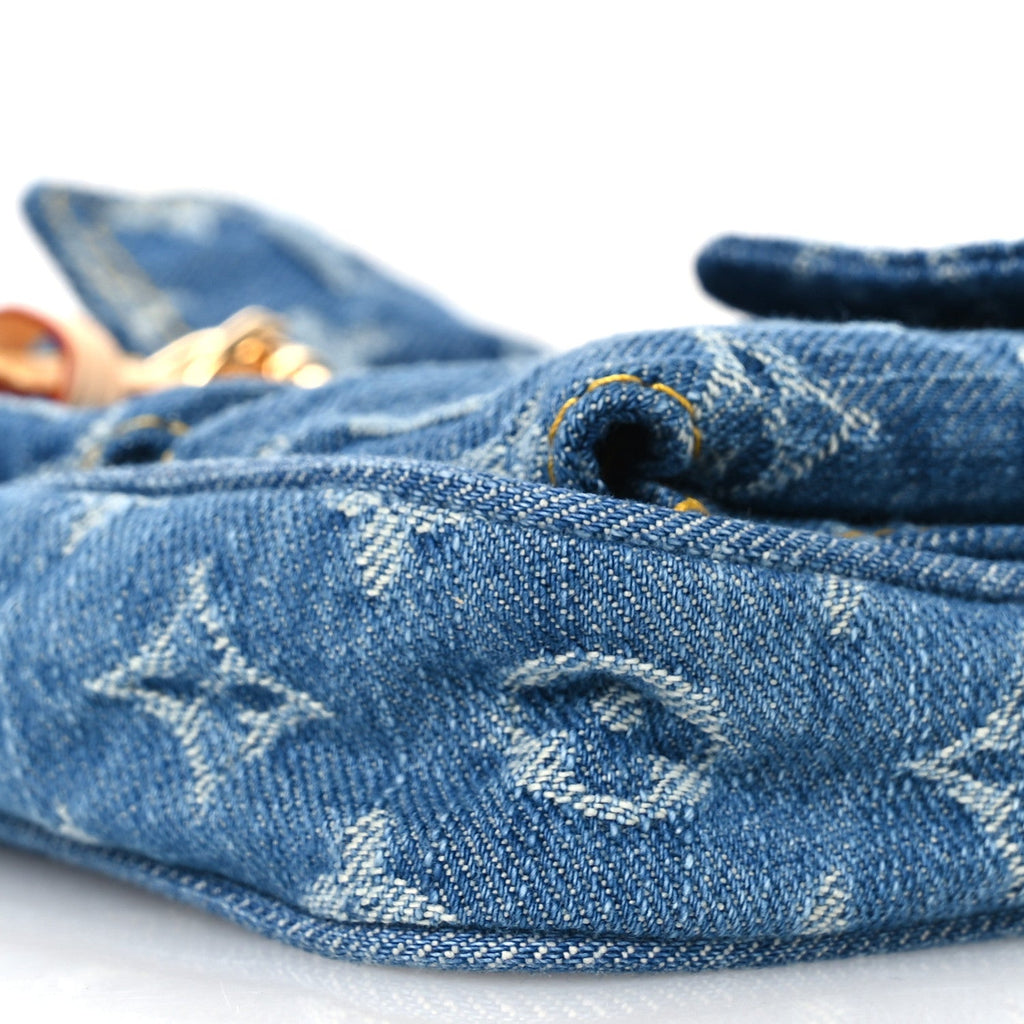 Louis Vuitton Monogram Pochette Accessories Cargo  Blue Denim