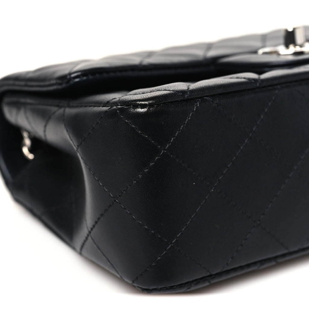 Chanel Lambskin Quilted Mini Rectangular Flap Black