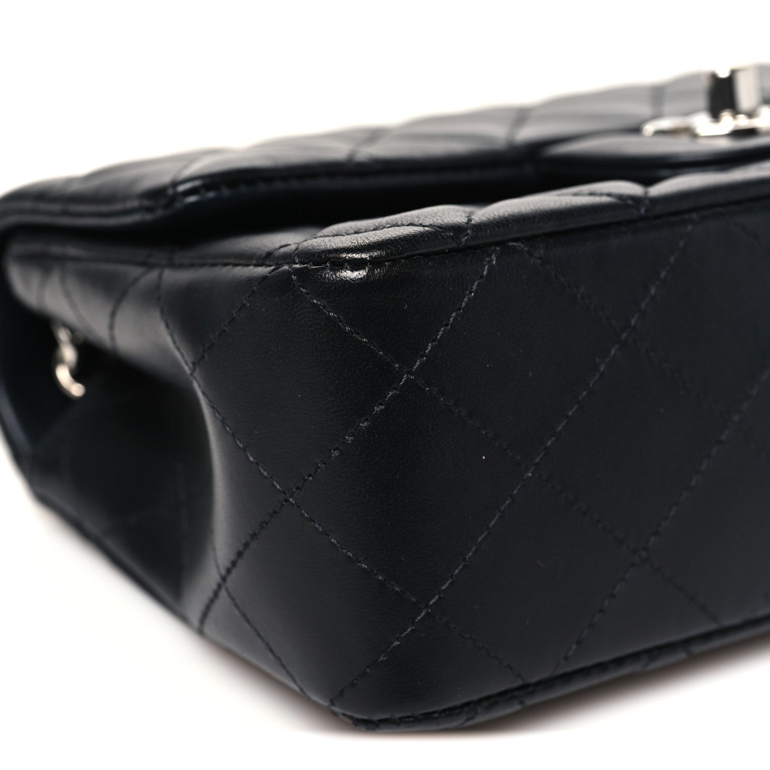 Chanel Lambskin Quilted Mini Rectangular Flap Black