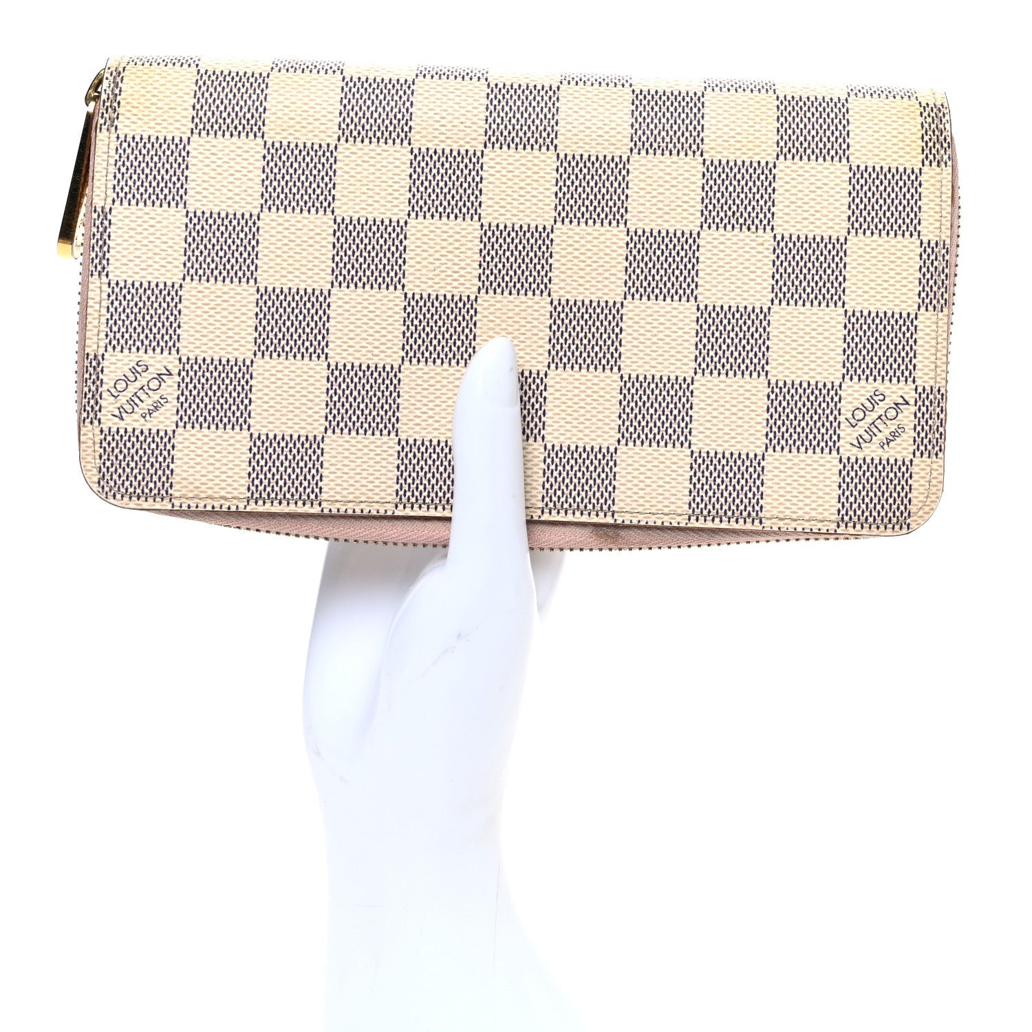 Louis Vuitton Damier Azur Zippy Wallet Rose Ballerine