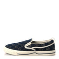 Gucci New Denim GG Monogram Mens 1977 Tennis Slip On Sneakers 8.5 Blue Tea Mystic White