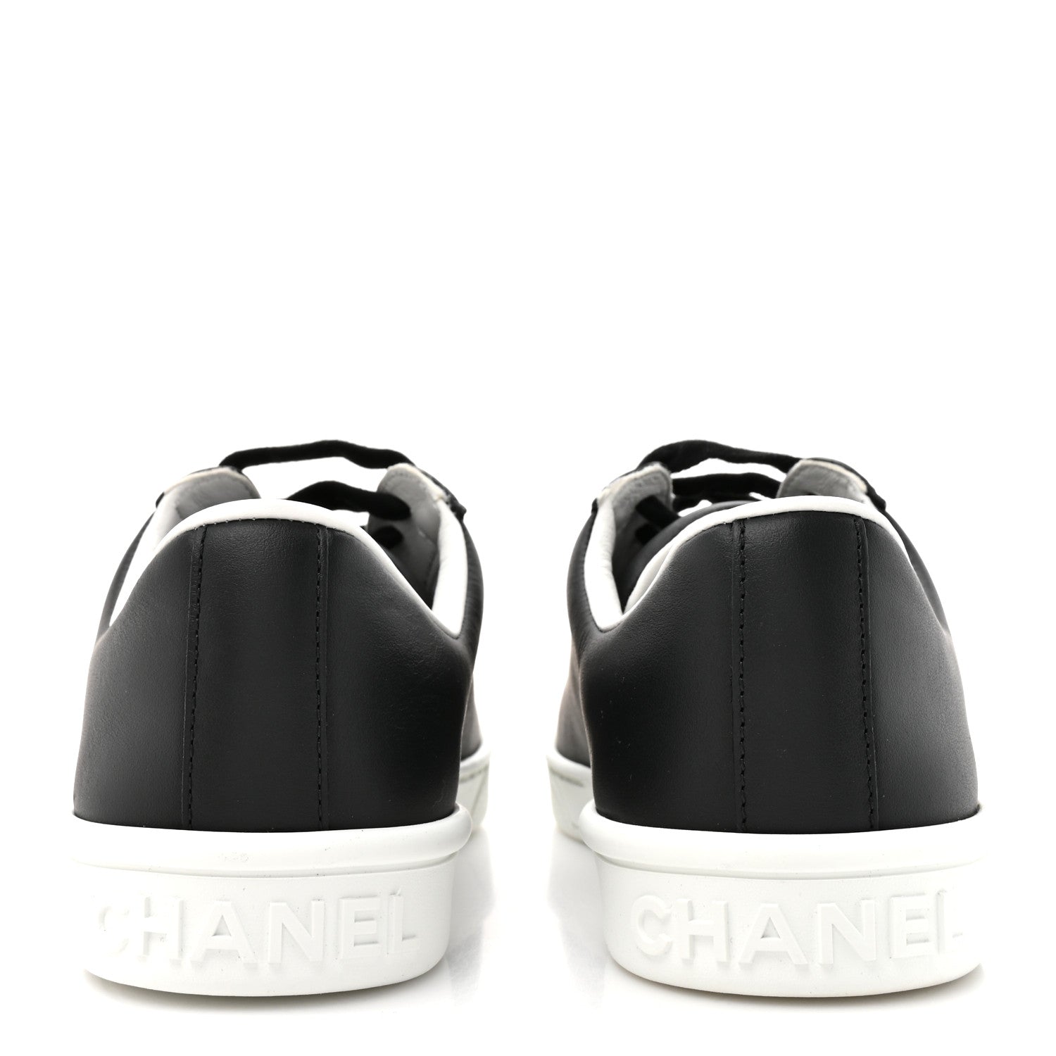 Calfskin CC Womens Sneakers 37 Black