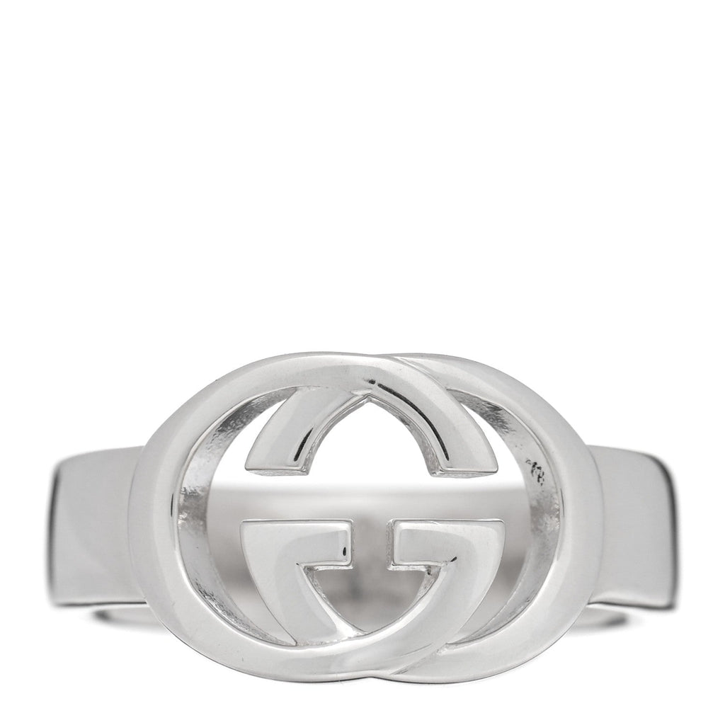 Gucci Sterling Silver Interlocking G Ring 54 6.75