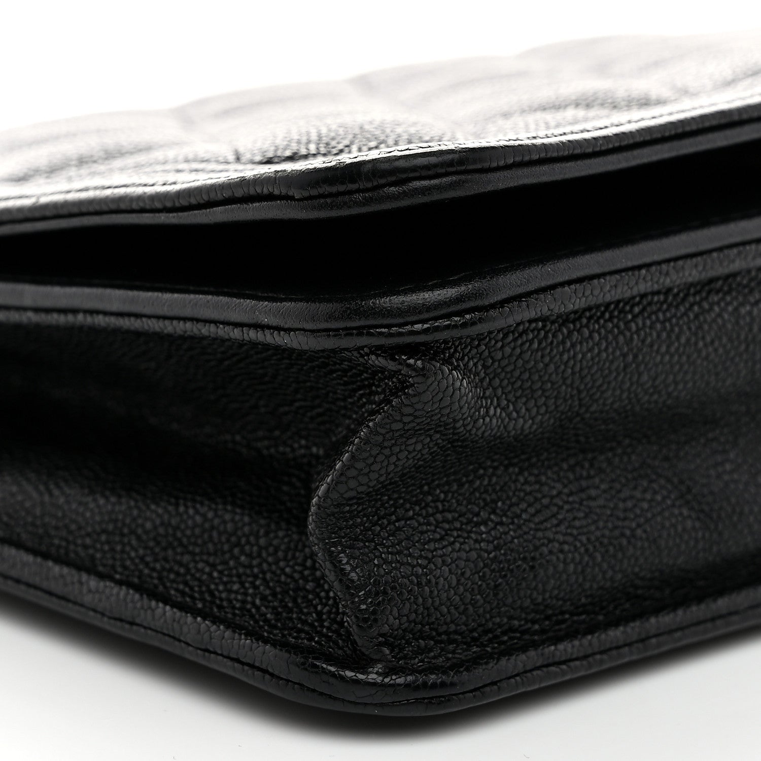Chanel Caviar Quilted Boy Wallet On Chain WOC Black