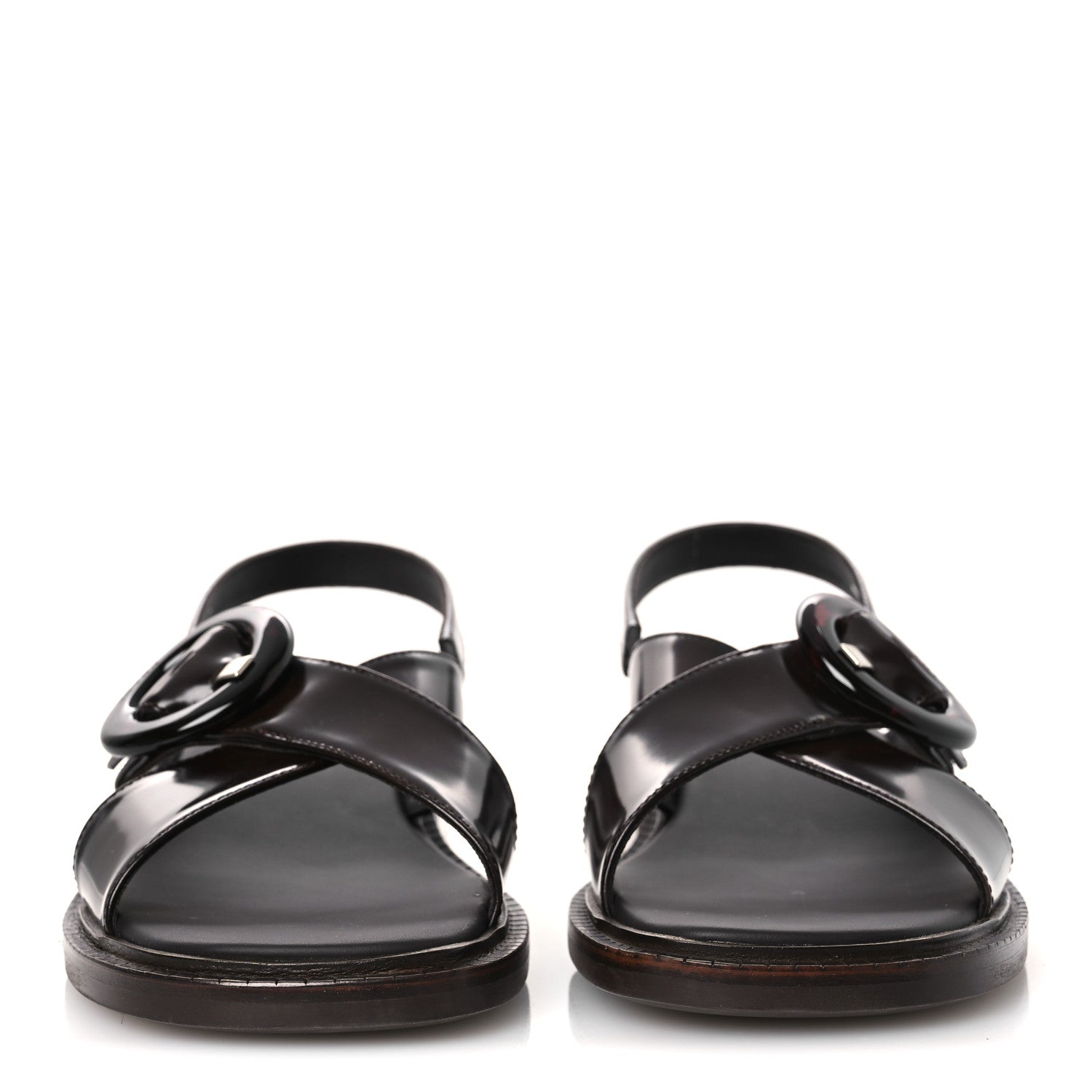 Prada Spazzolato Fume Re-Edition 1996 Buckle Sandals 41 Bruciato
