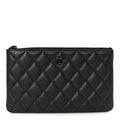 Pearly Lambskin Quilted Cosmetic Case So Black