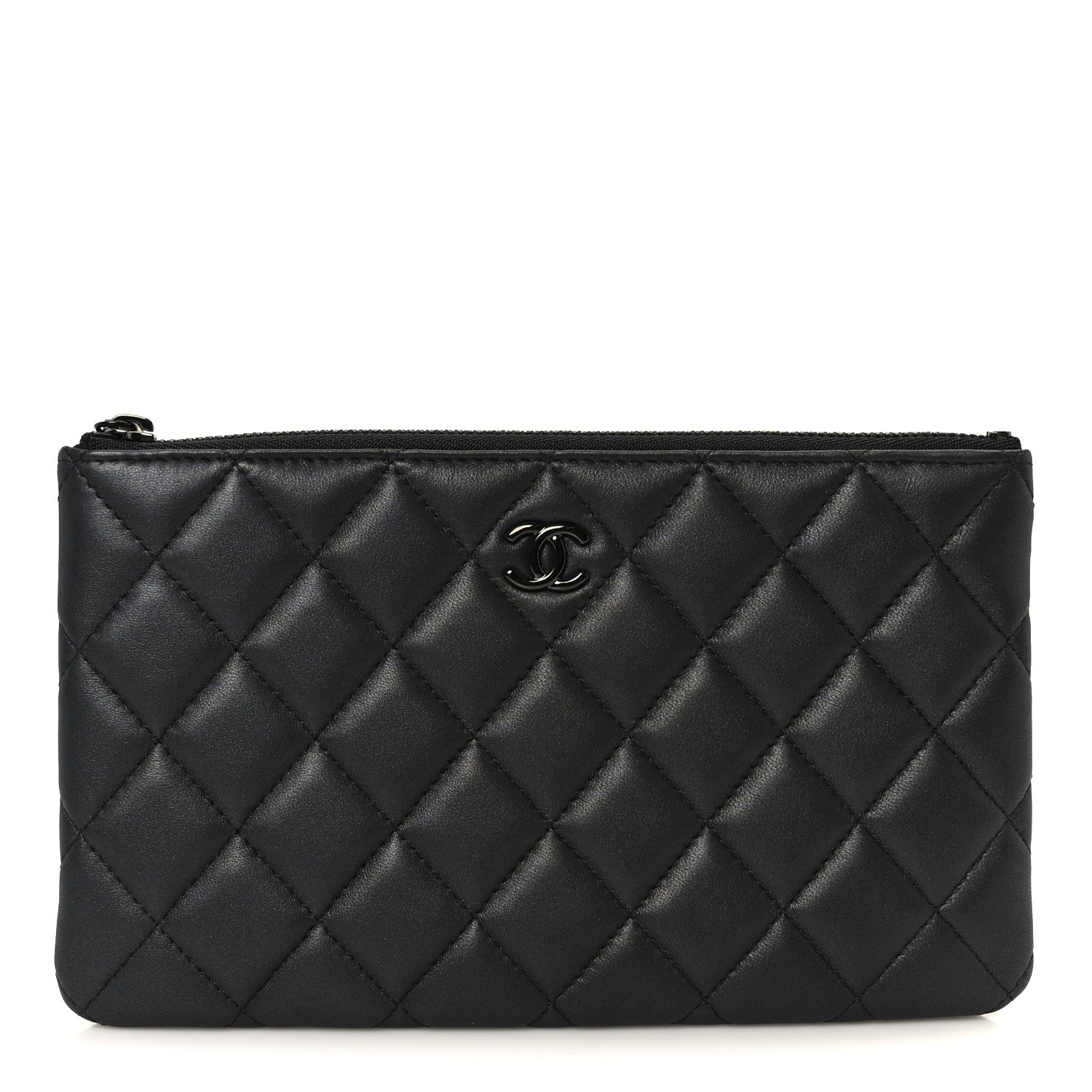 Pearly Lambskin Quilted Cosmetic Case So Black