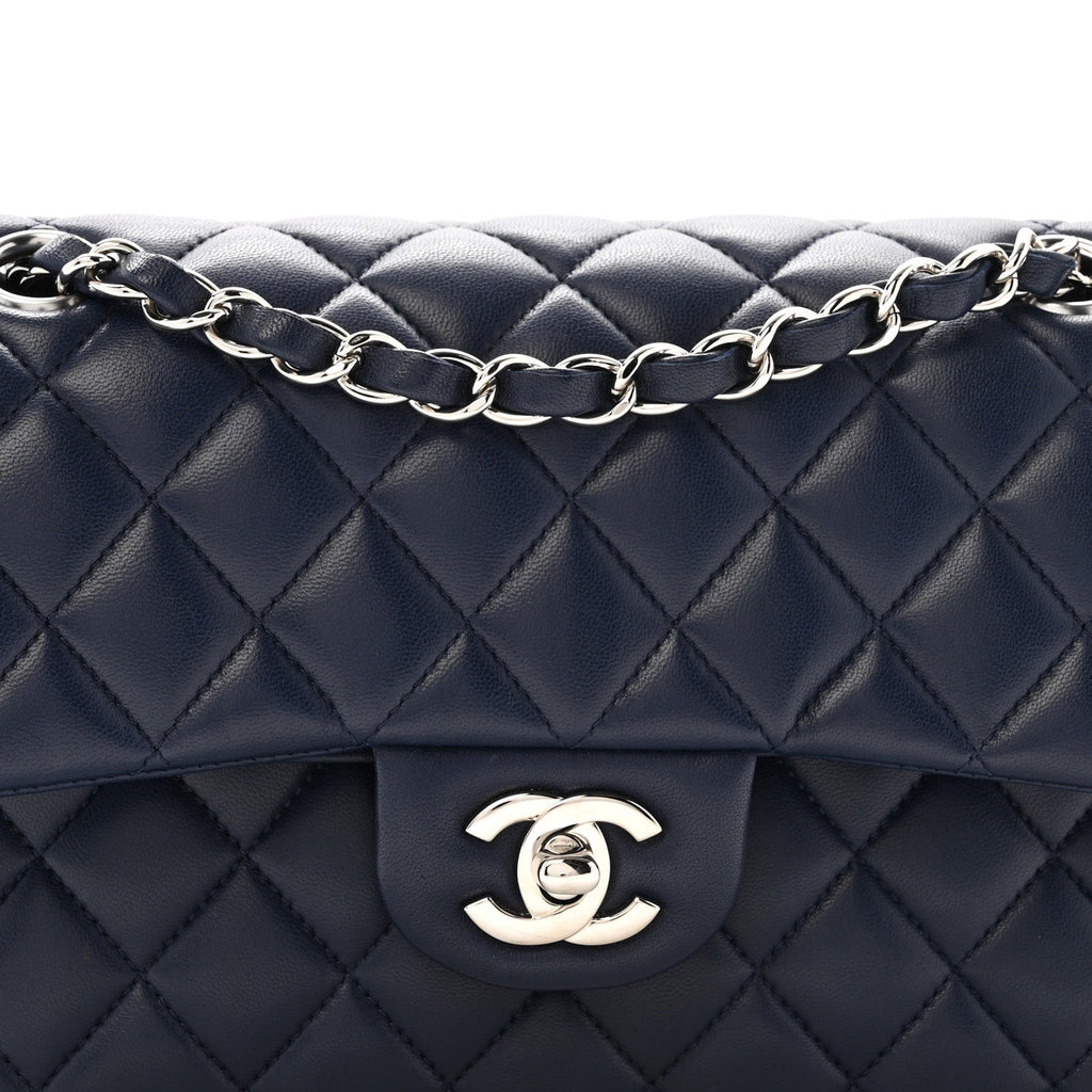 Chanel Lambskin Quilted Small Double Flap Blue