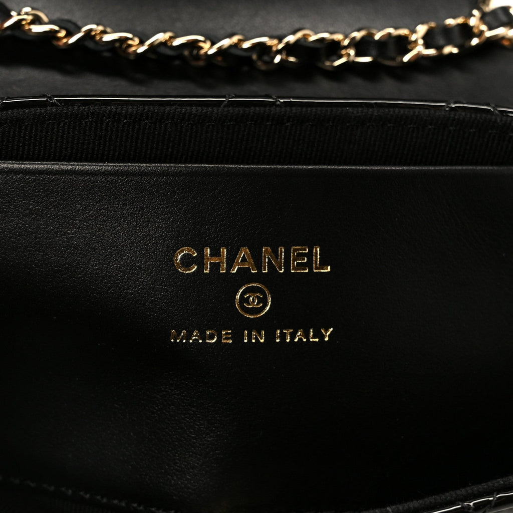 Chanel Patent Calfskin Quilted Mini Flap Black