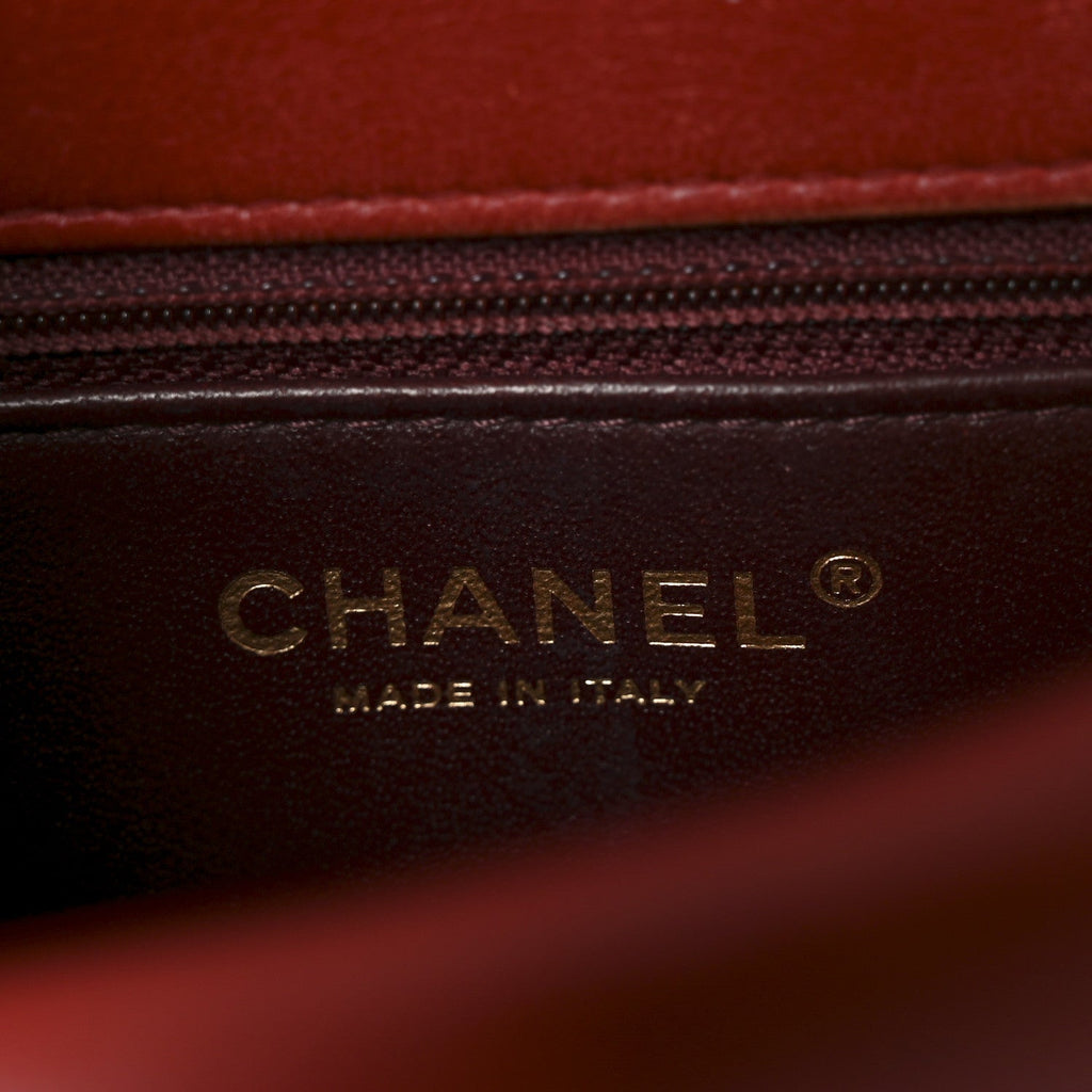 Chanel Lambskin Quilted Small Single Flap Red