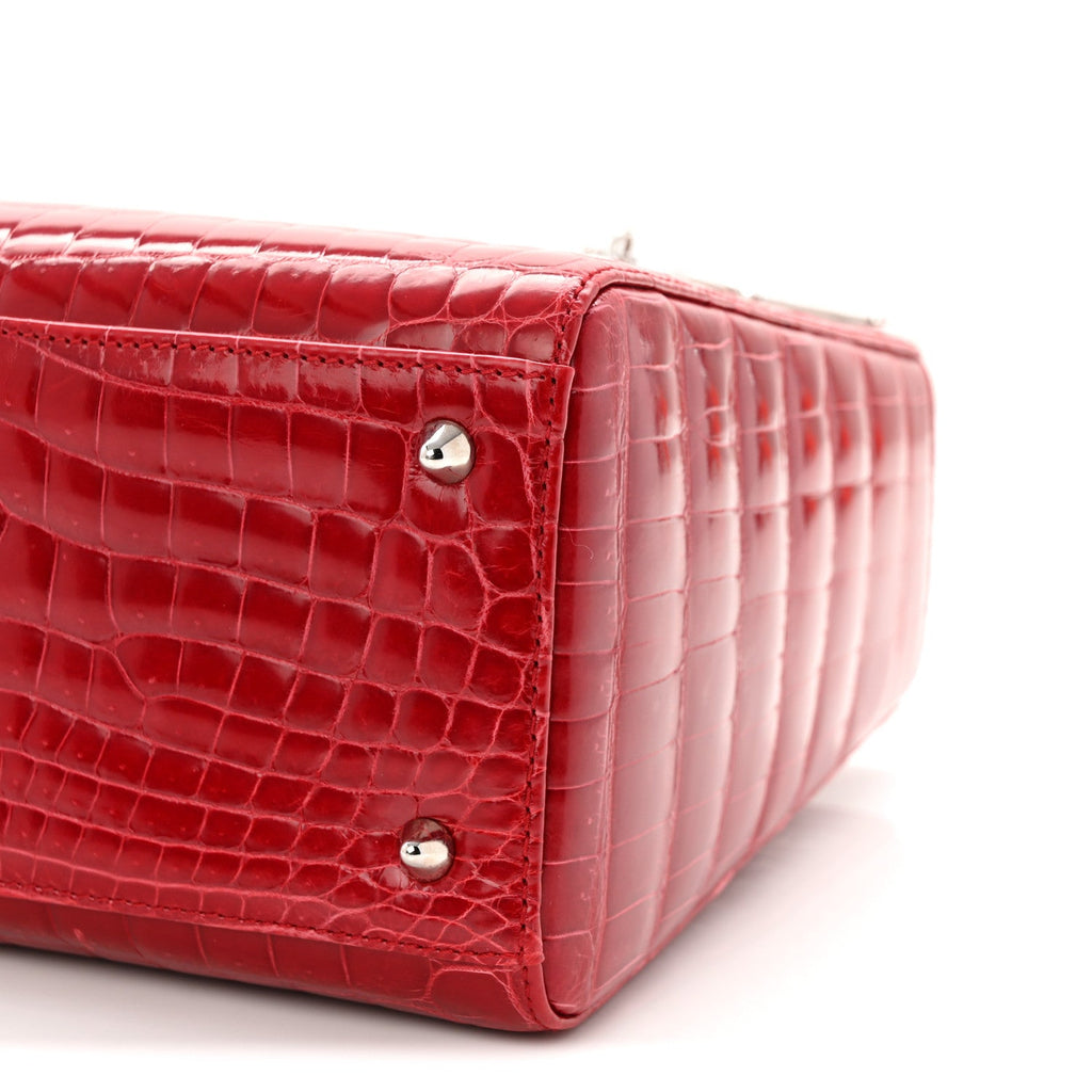 Christian Dior Alligator Medium Lady Dior Red