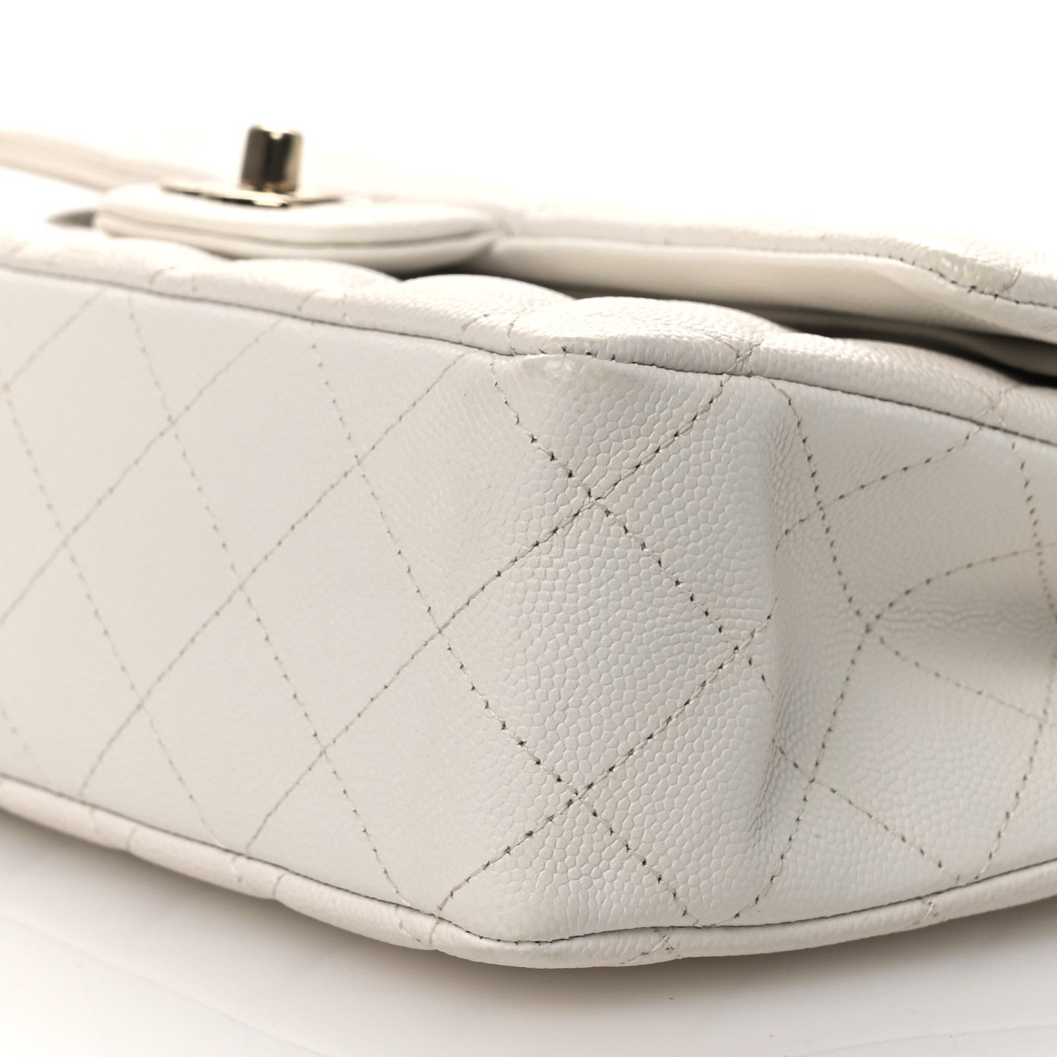 Chanel Caviar Quilted Medium Double Flap White