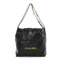 Chanel Shiny Calfskin Quilted Small Chanel 22 Black