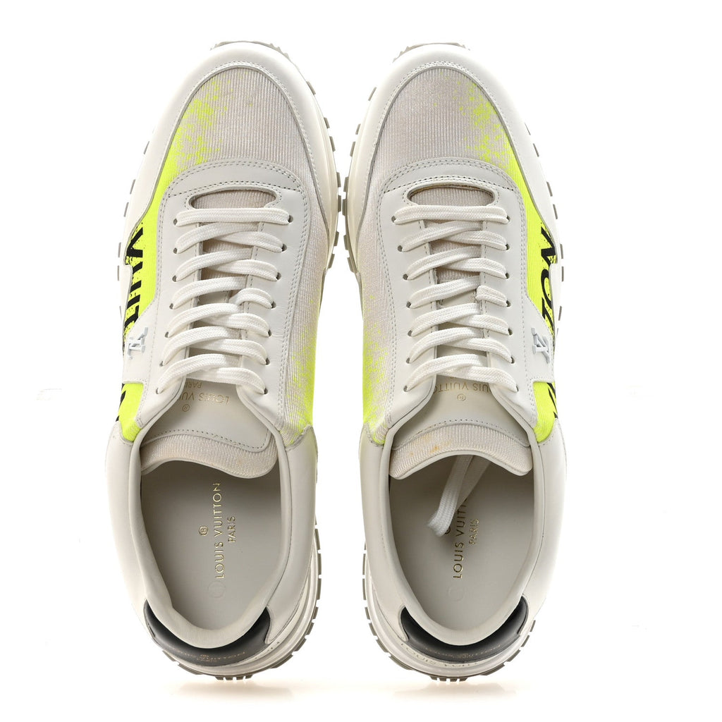 Louis Vuitton Calfskin Mens Run Away Sneakers  8 White Yellow Gradient