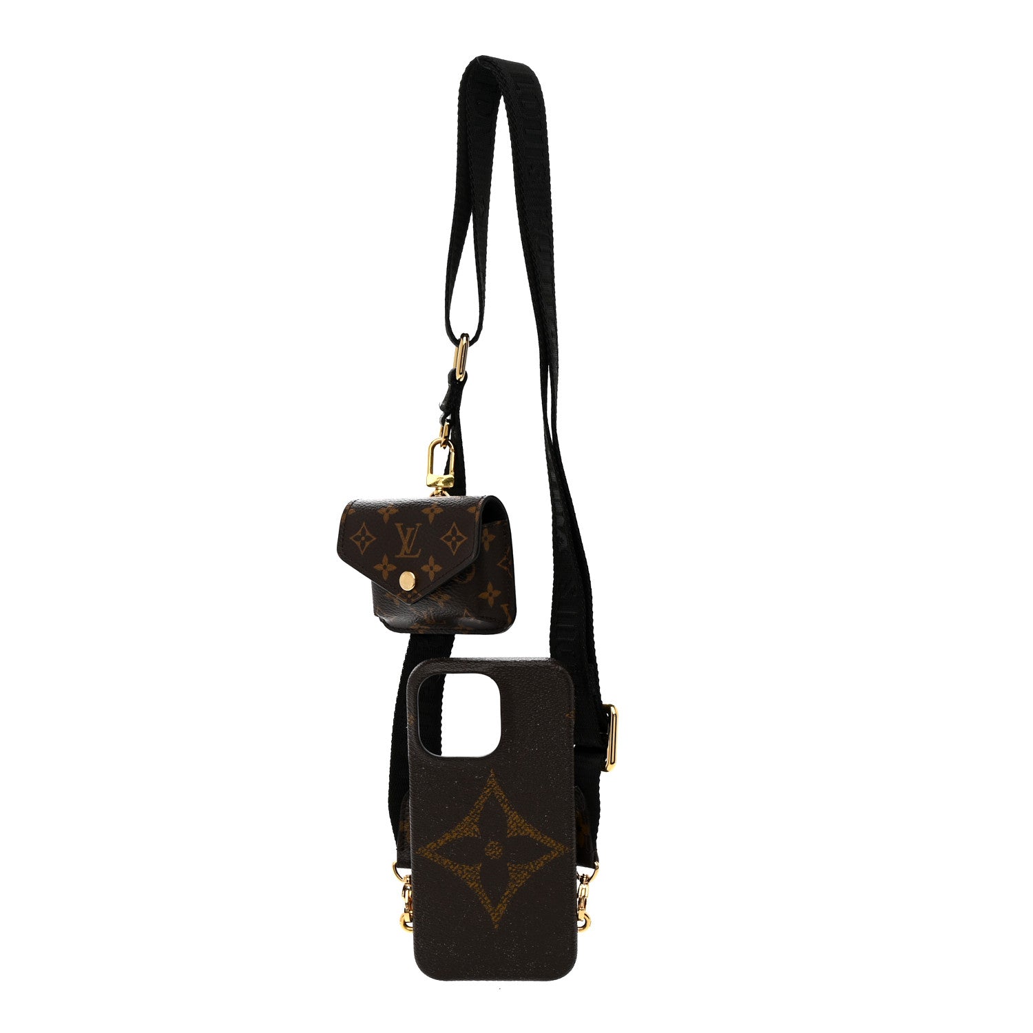 Louis Vuitton Monogram Bumper On Strap iPhone 13 Black