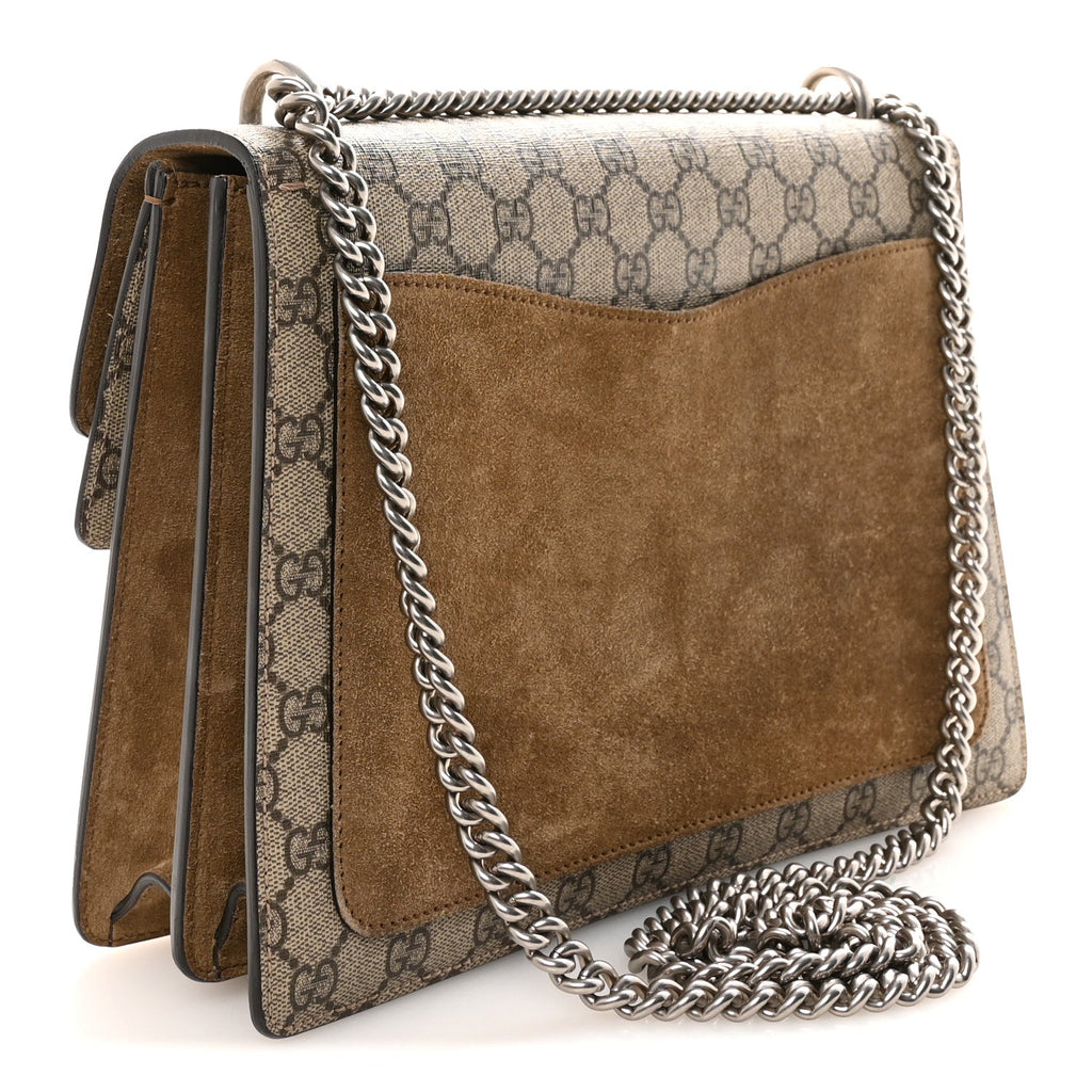 Gucci GG Supreme Monogram Medium Dionysus Shoulder Bag Taupe