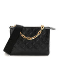 Louis Vuitton Lambskin Embossed Monogram Coussin PM Black
