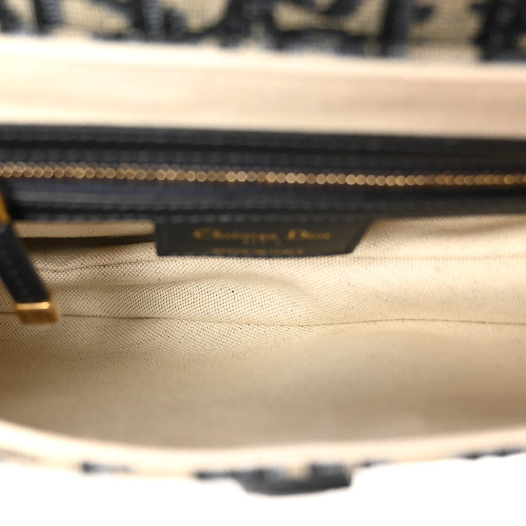 Christian Dior Oblique Saddle Bag With Strap Blue