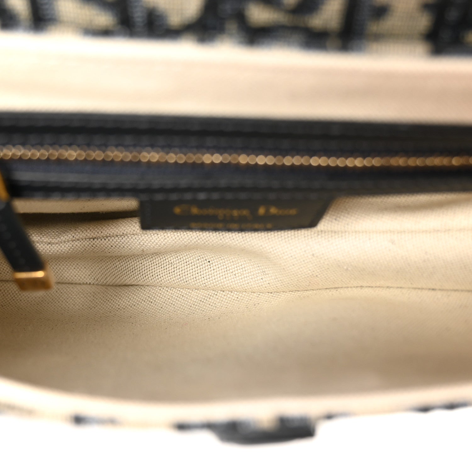 Christian Dior Oblique Saddle Bag With Strap Blue