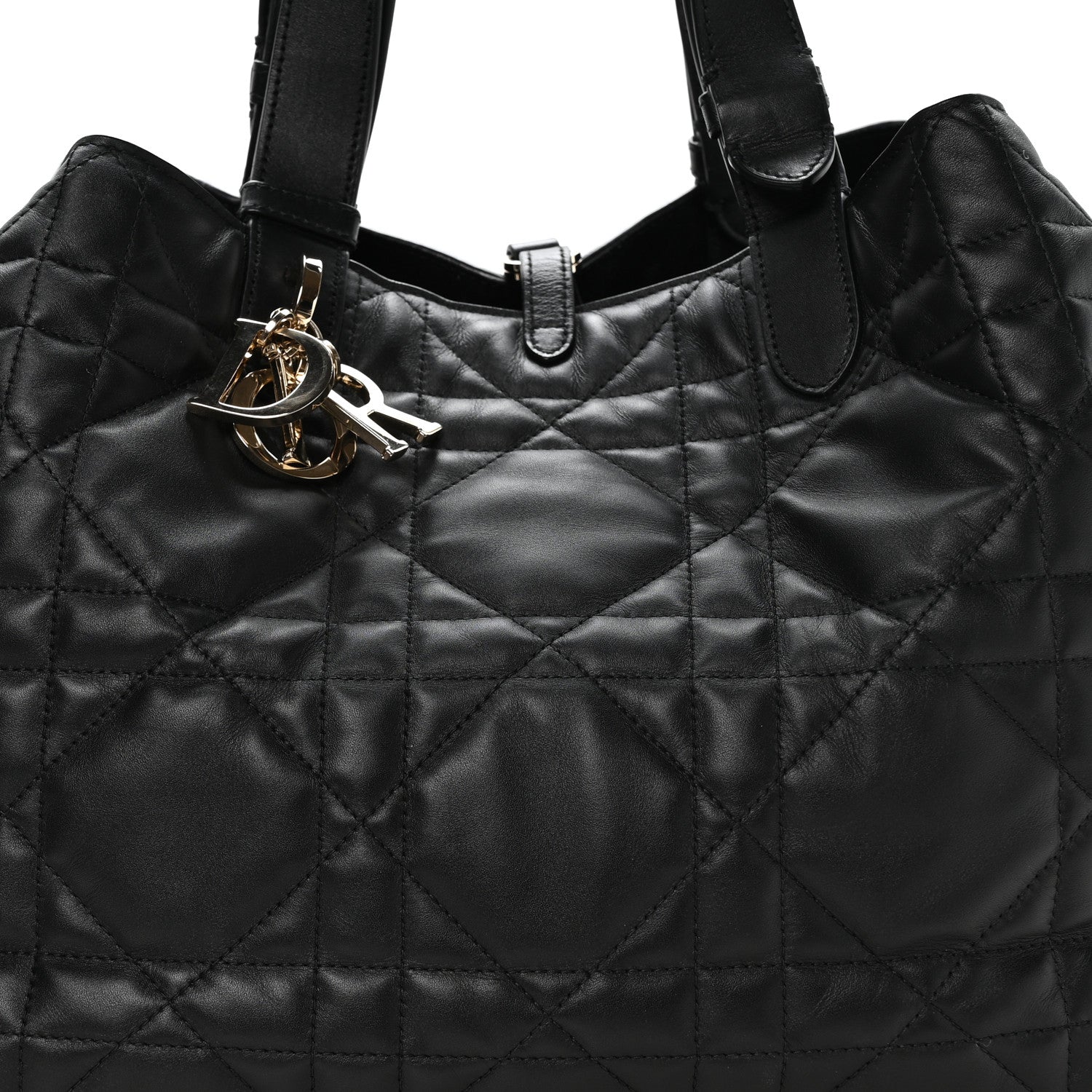 Christian Dior Calfskin Macrocannage Large Toujours Black