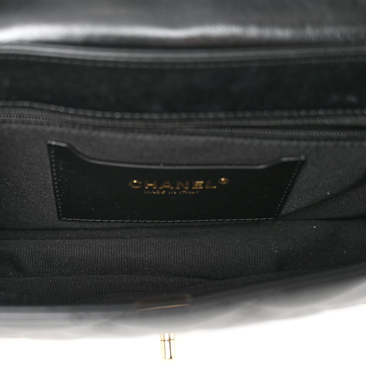 Chanel Lambskin Patent Calfskin Quilted Small Flap Bag Black