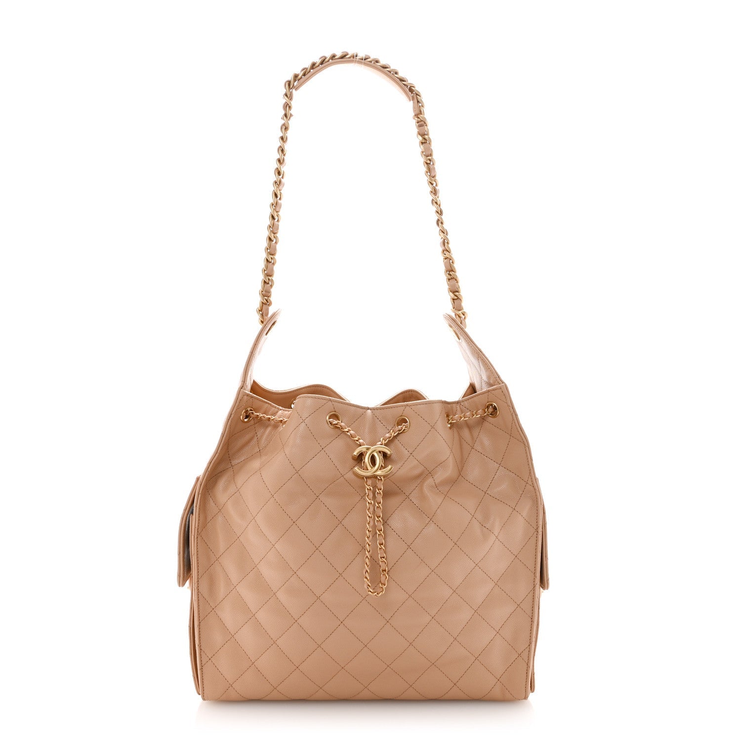 Chanel Caviar Quilted Medium Chanel 25 Handbag Beige