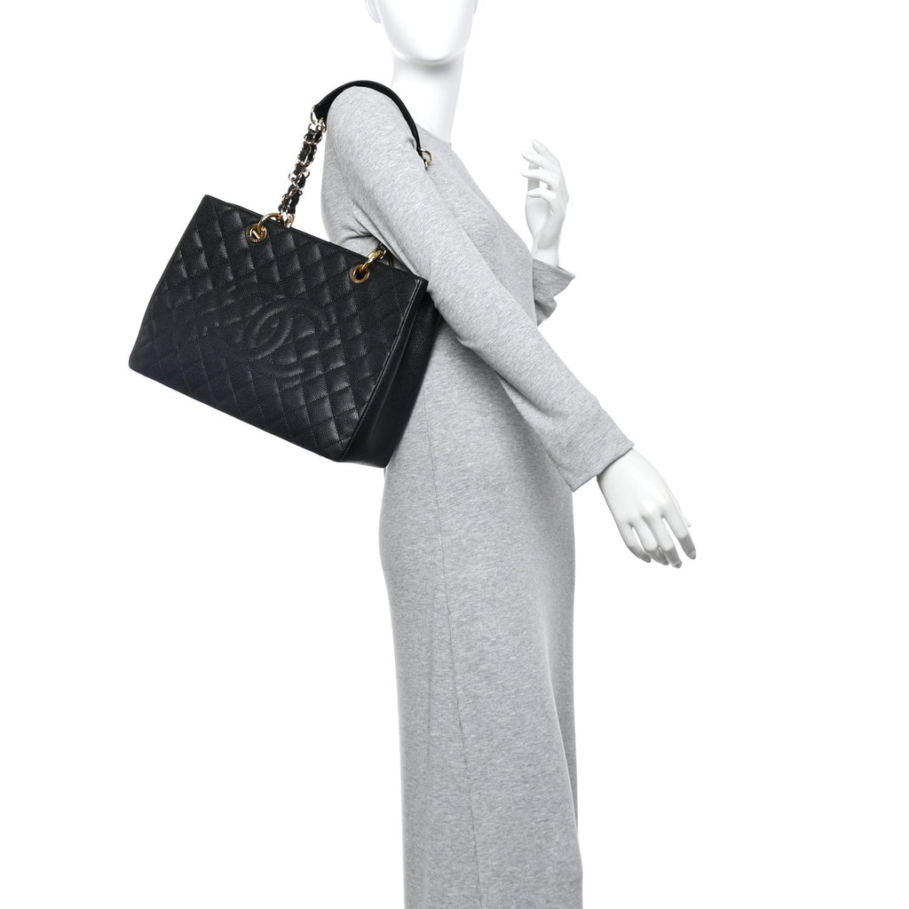 Chanel Caviar Quilted Grand Shopping Tote GST Black