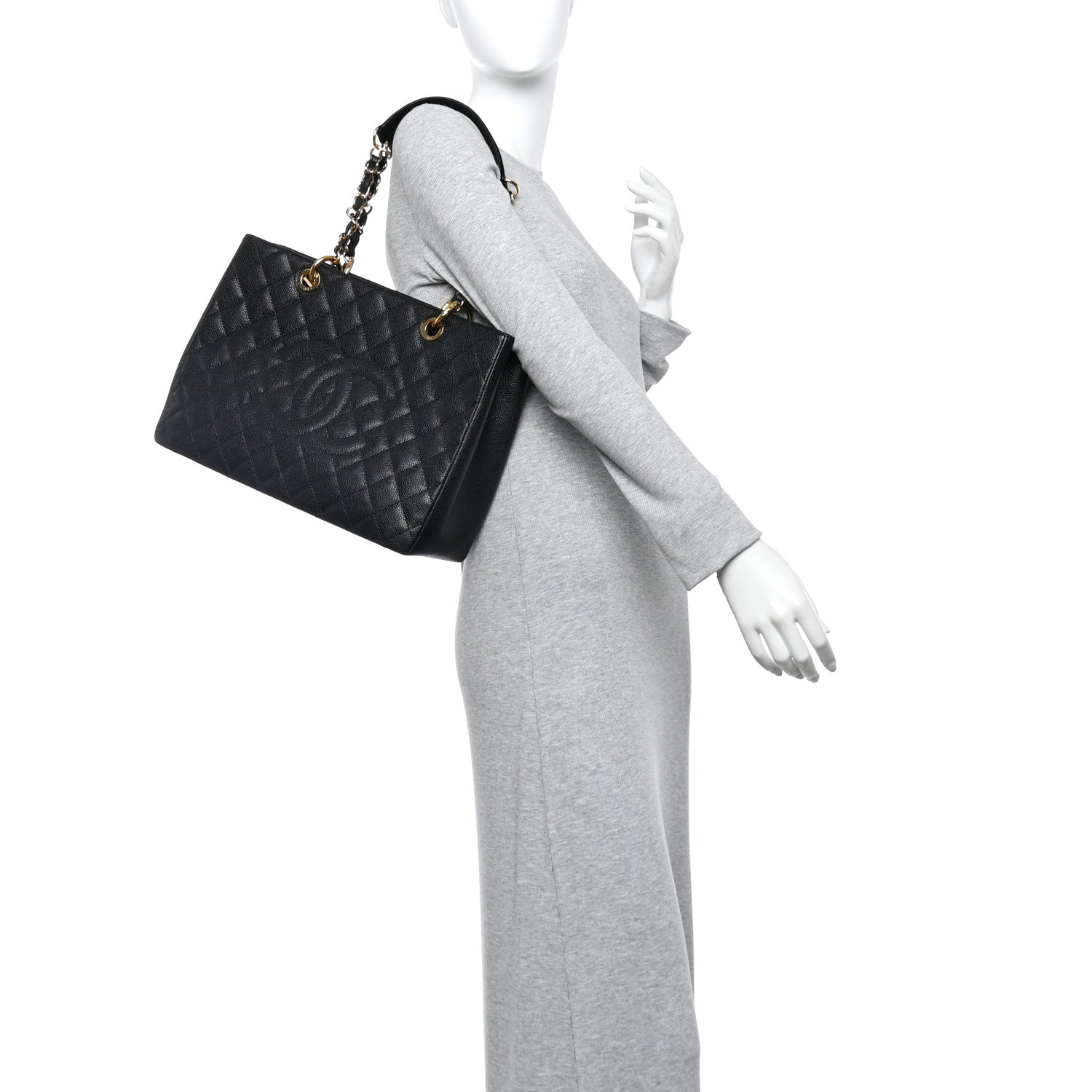 Chanel Caviar Quilted Grand Shopping Tote GST Black