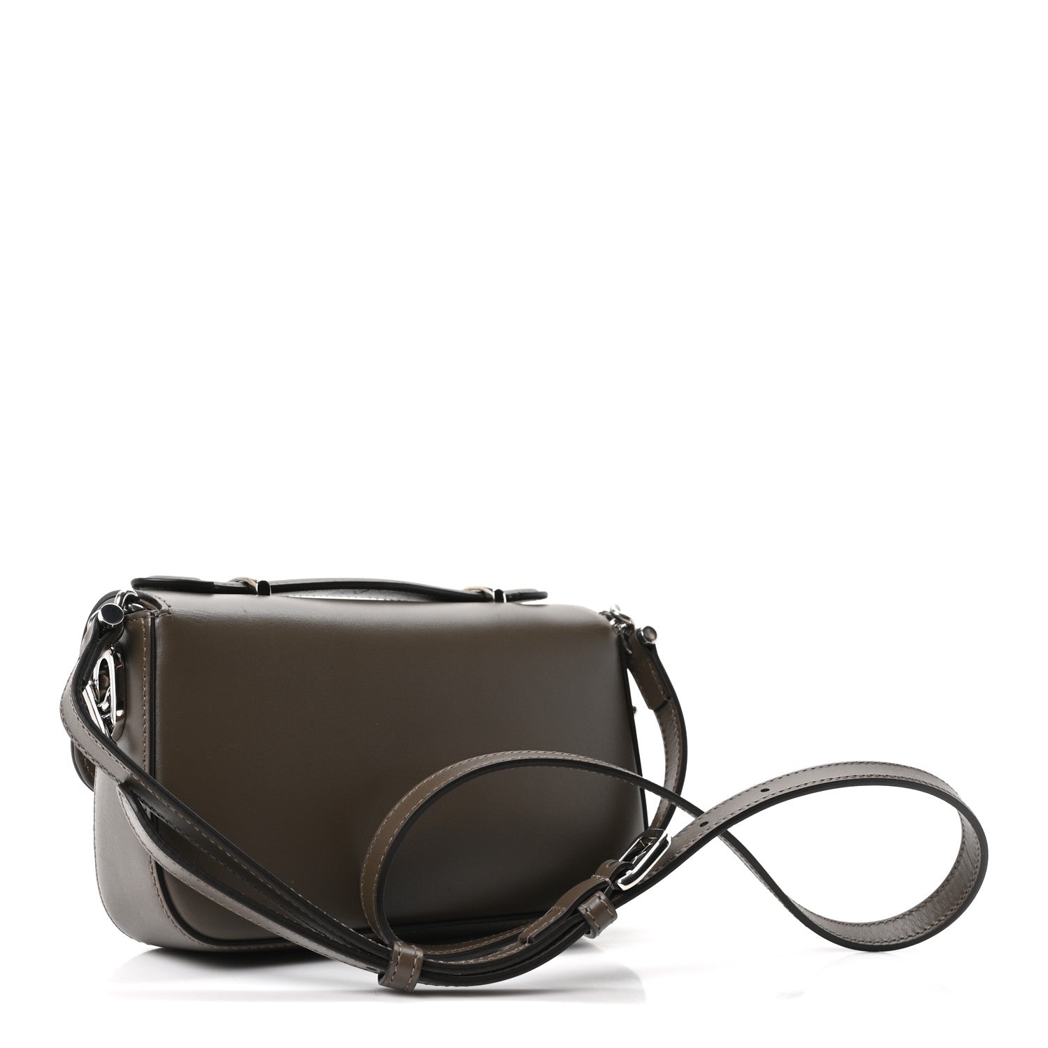 Gucci Senna Calfskin Petite GG Top Handle Shoulder Bag Craclet Brown