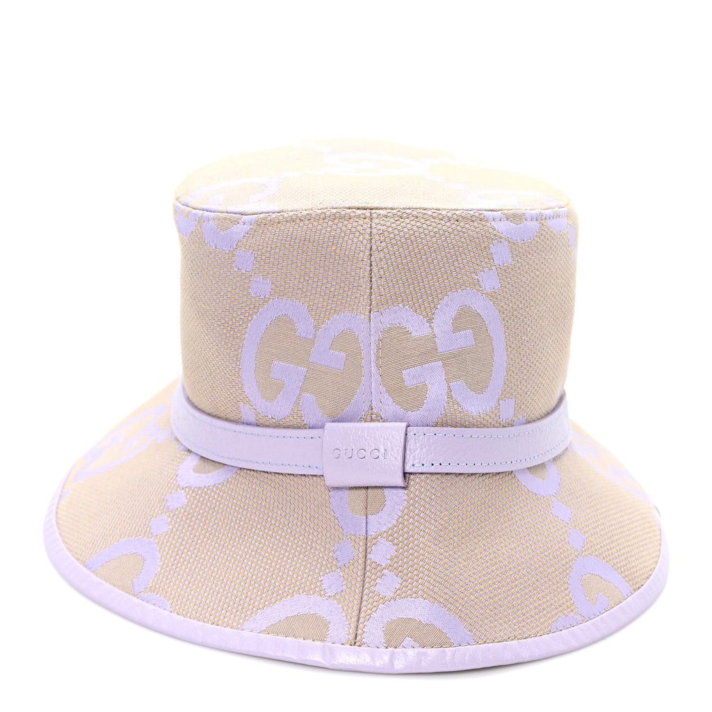 Gucci Monogram Jumbo GG Mosteria Bucket Hat L Beige Lapis