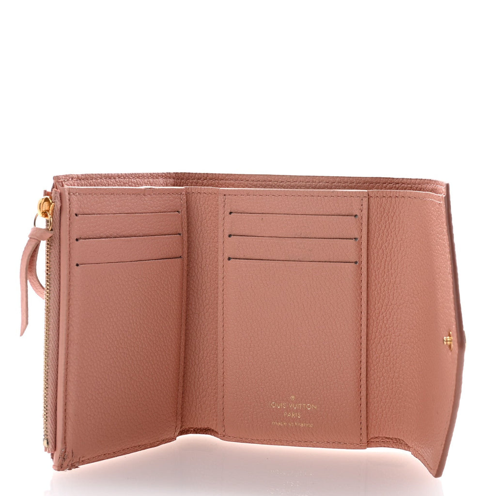 Louis Vuitton Empreinte Monogram Giant Victorine Wallet Rose Trianon Creme