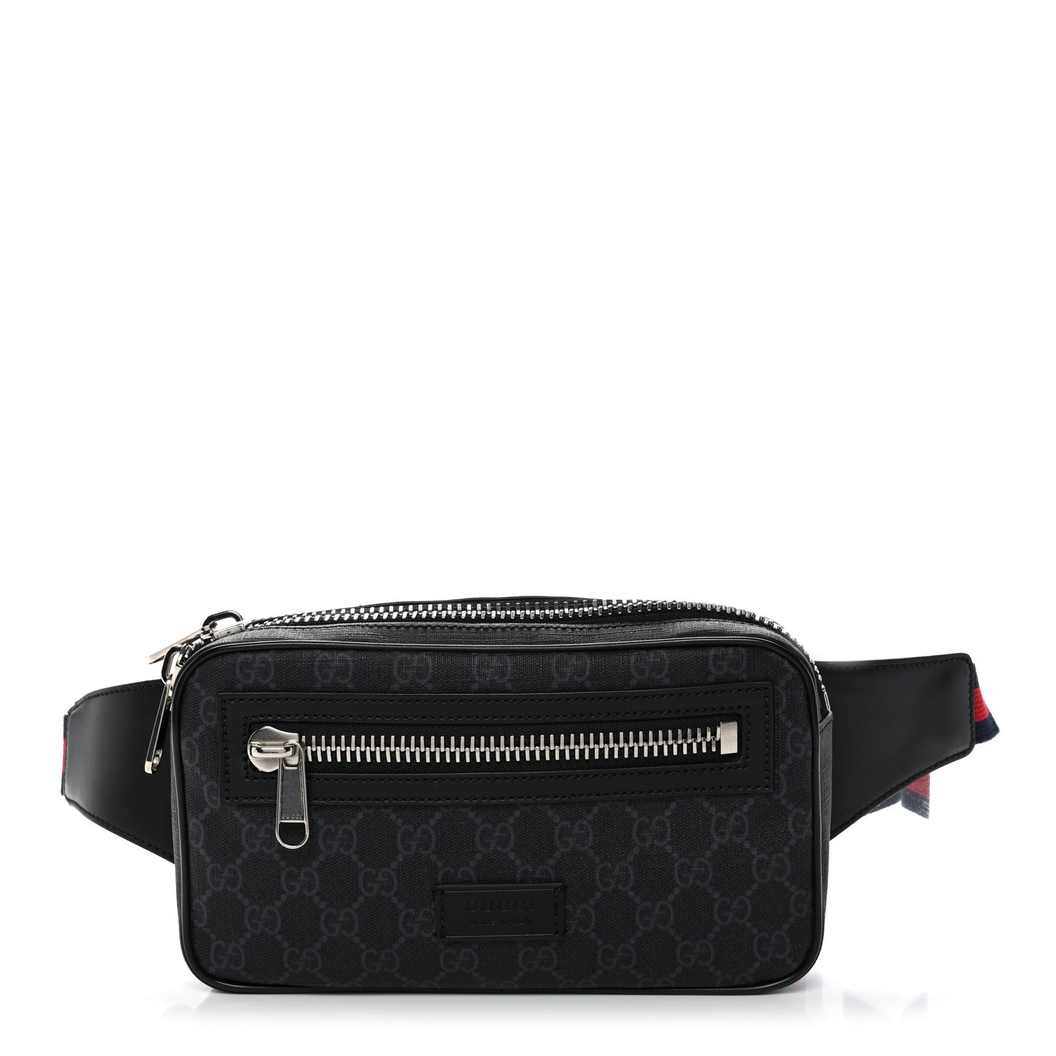 Gucci Soft GG Supreme Monogram Web Belt Bag Black Grey