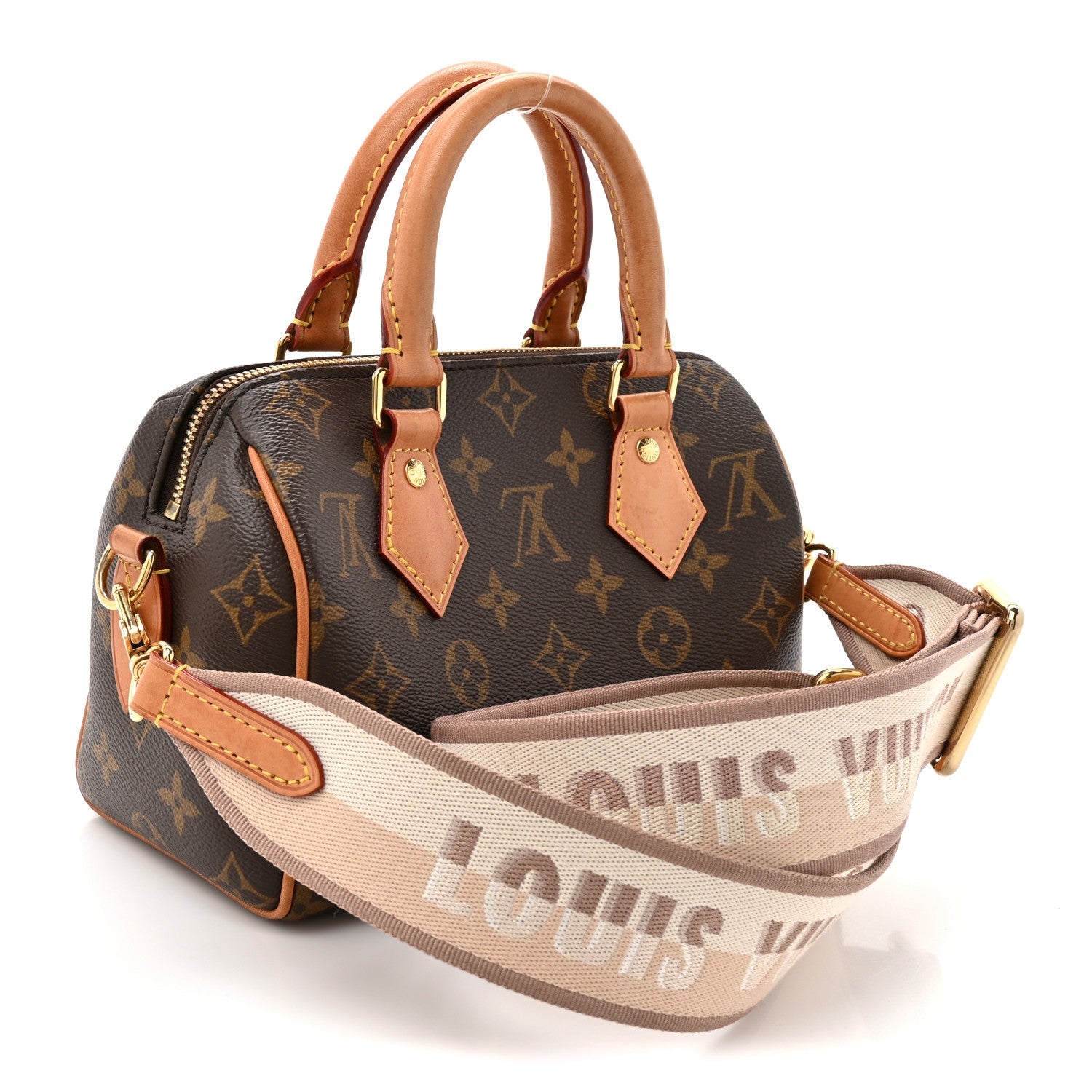 Louis Vuitton Monogram Speedy Bandouliere 20 Beige