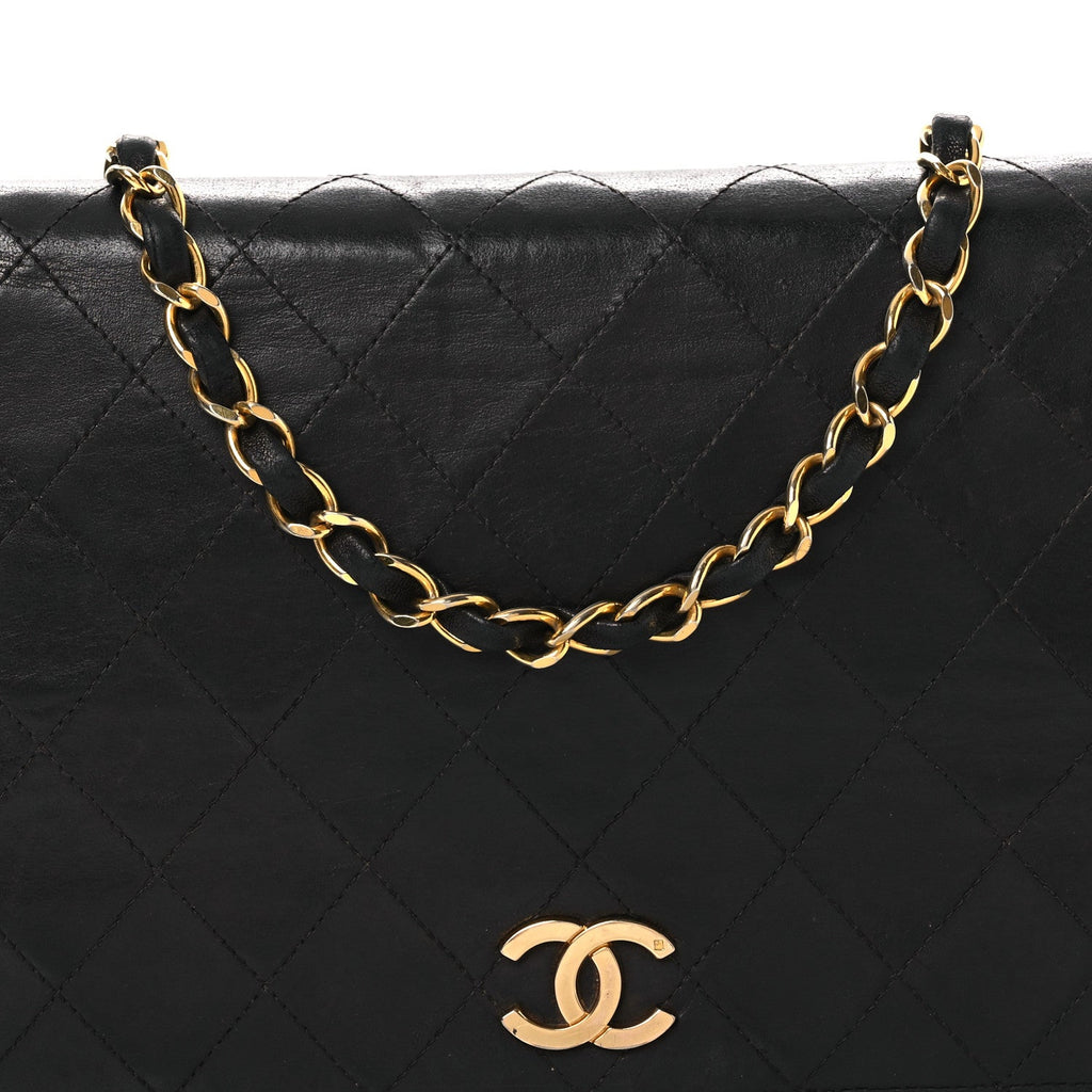 Chanel Lambskin Quilted Small Single Flap Bag Black