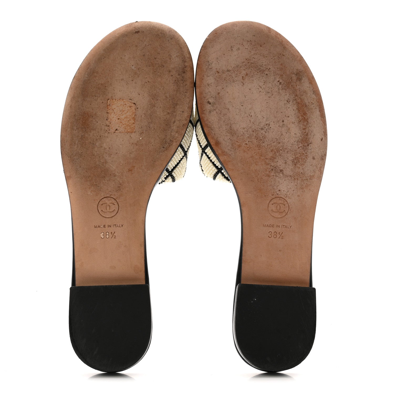 Pearl Embroidery CC Mules 38.5 Black White