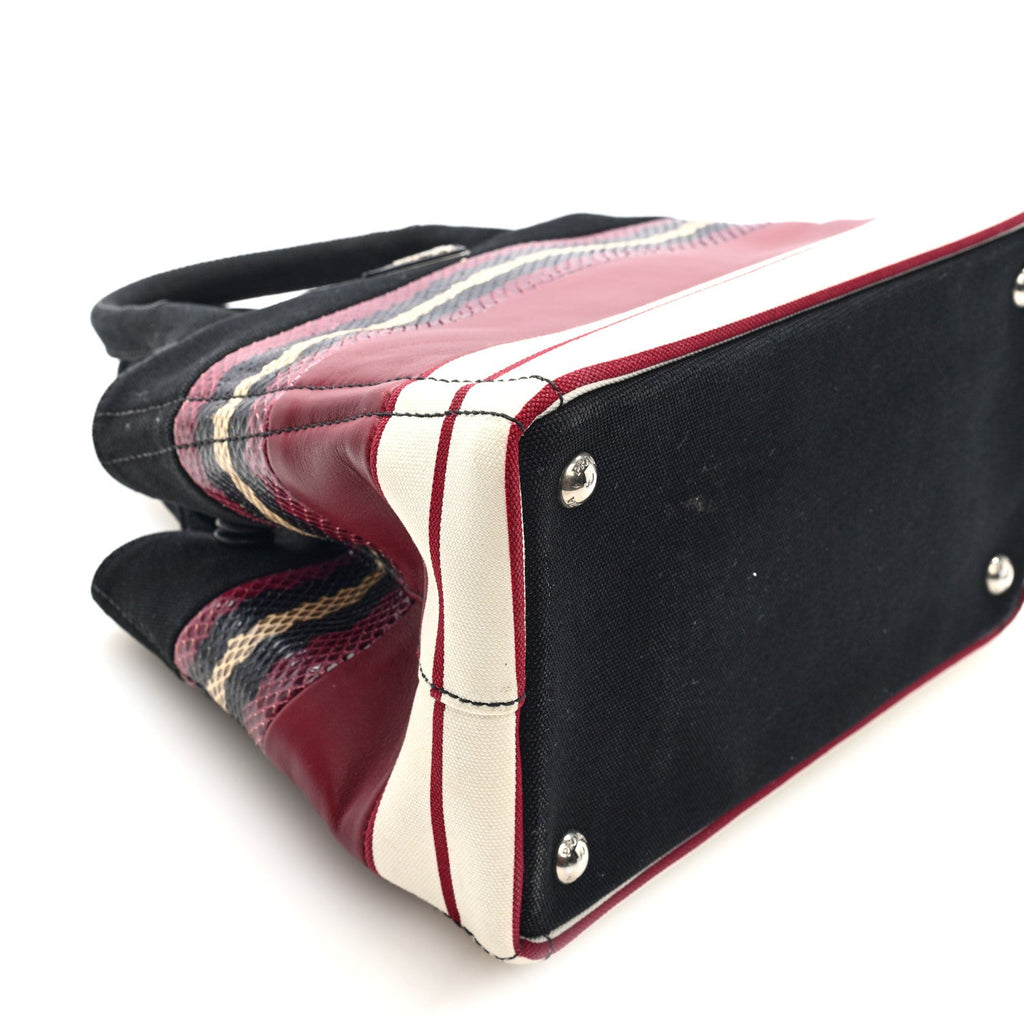 Prada Patch Righe Mix Tote Cerise