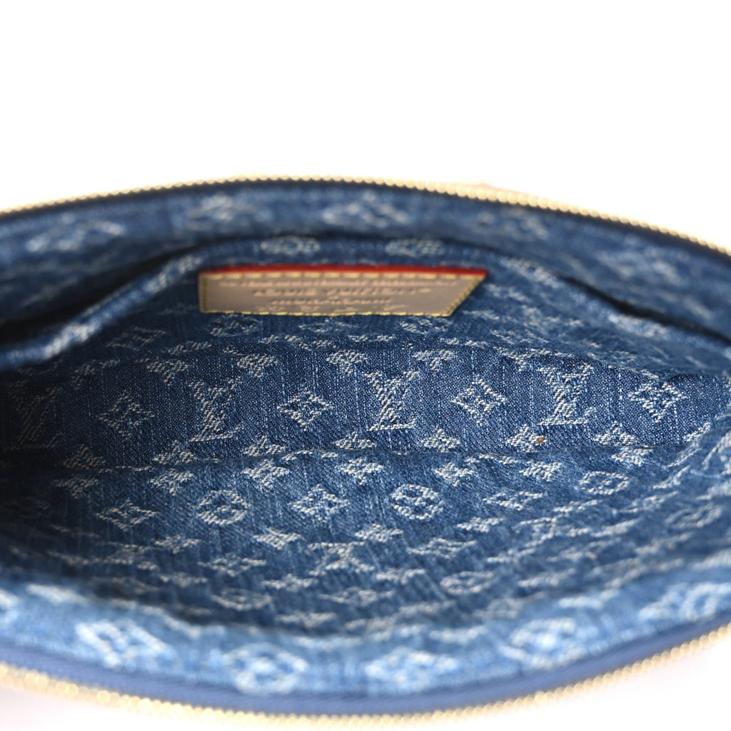 Louis Vuitton LV X TM Monogram Denim Cerises Pochette Accessories Blue