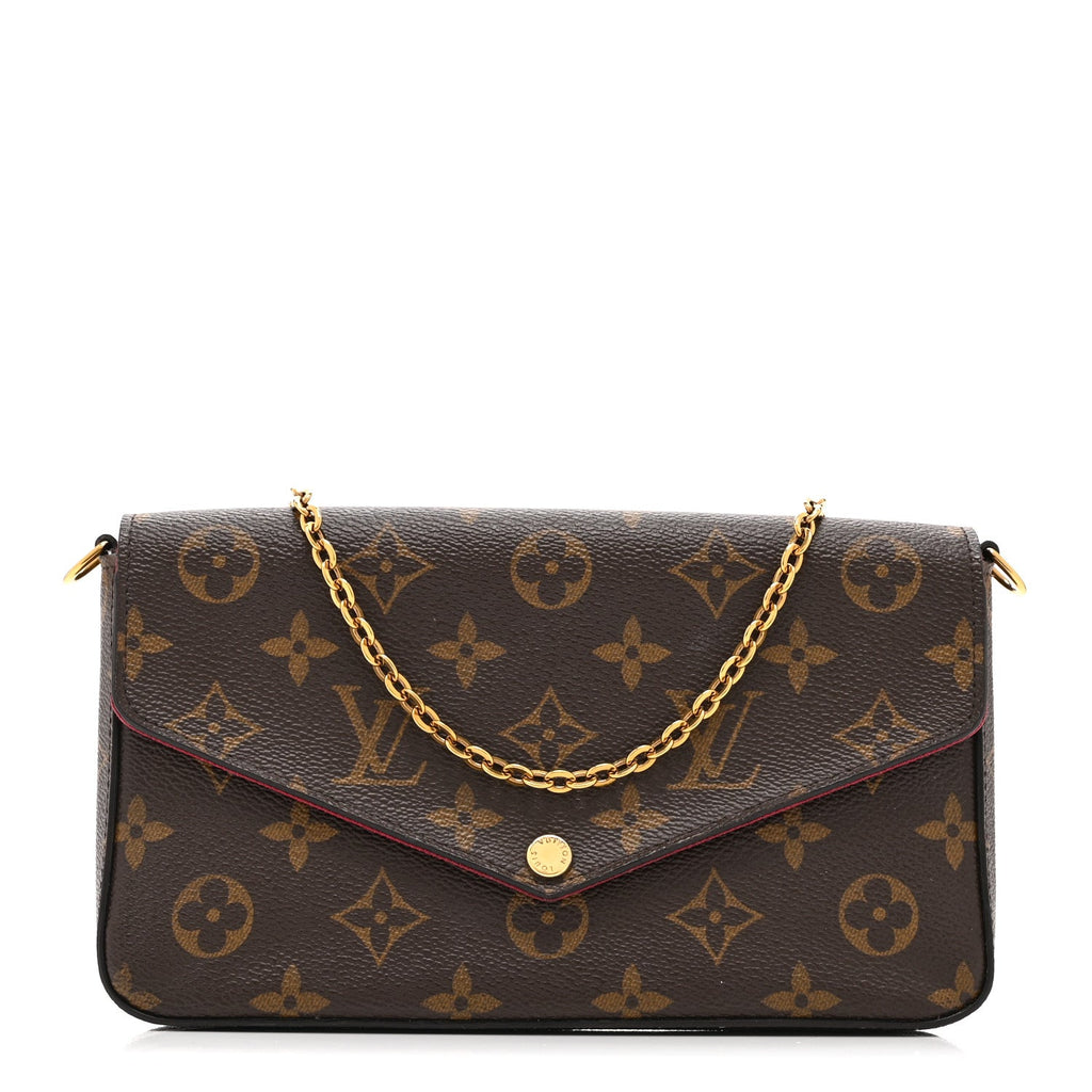 Louis Vuitton Monogram Pochette Felicie Chain Wallet Fuchsia
