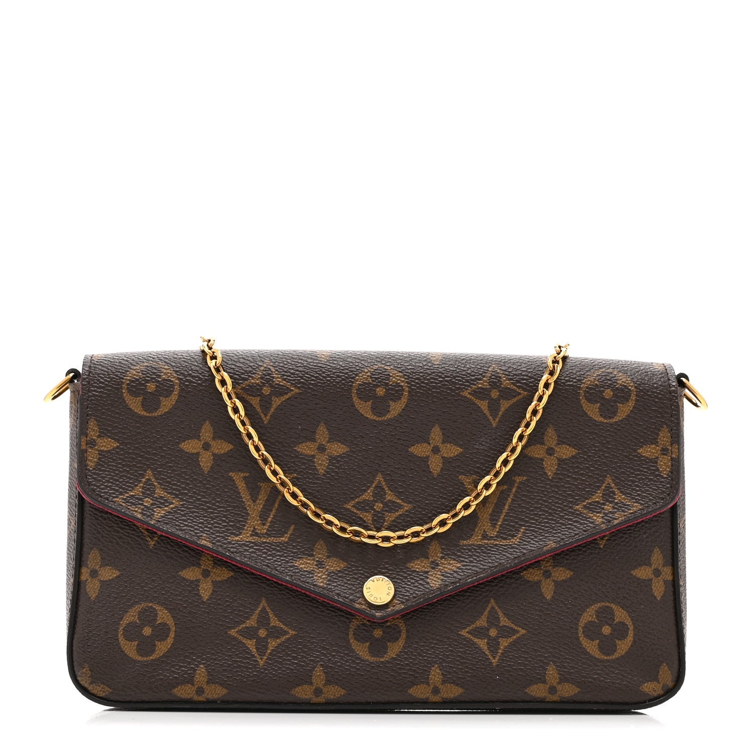 Louis Vuitton Monogram Pochette Felicie Chain Wallet Fuchsia