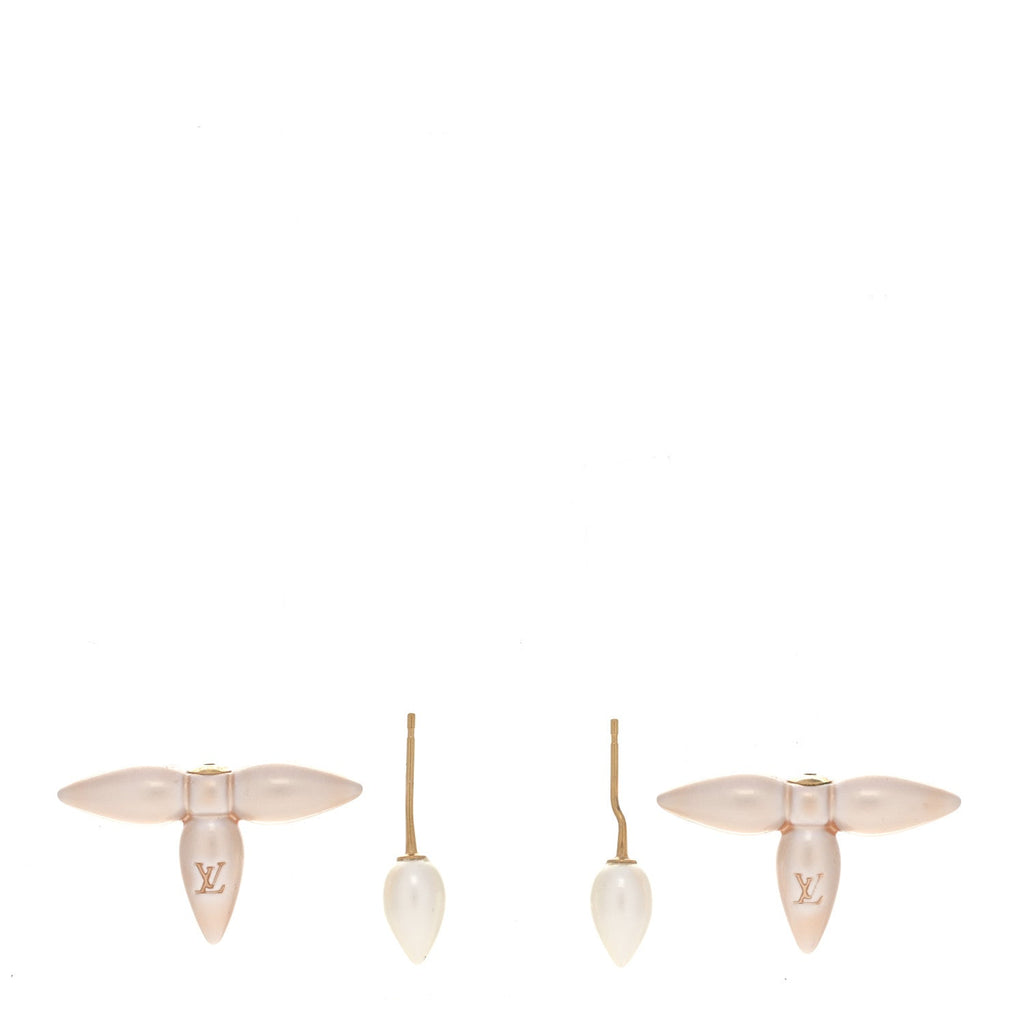 Louis Vuitton Resin Louisette By Night Earrings Pink White