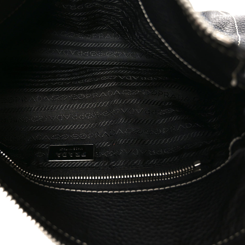 Prada Vitello Daino Hobo Black